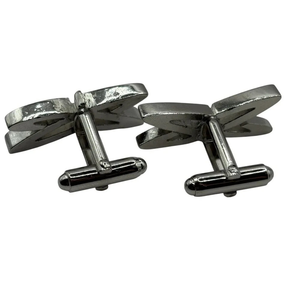 Abstract Orbit Cufflinks Silver Tone Outer Space Open‎ Work Bullet Back Cosmic